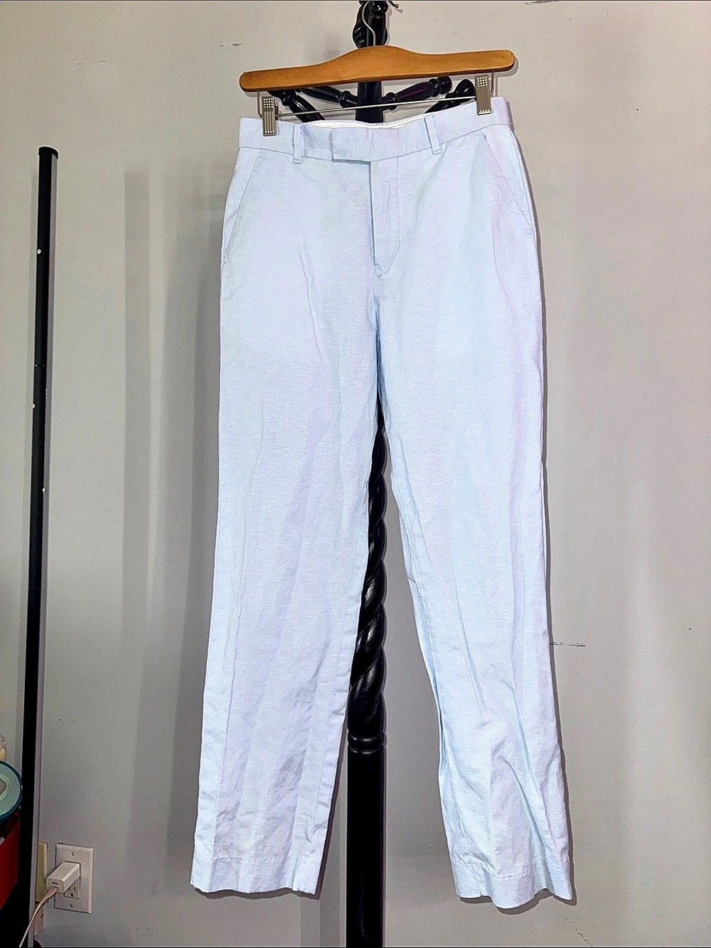 Calvin Klein Straight Leg Linen Blend Pants Size 16 34.T